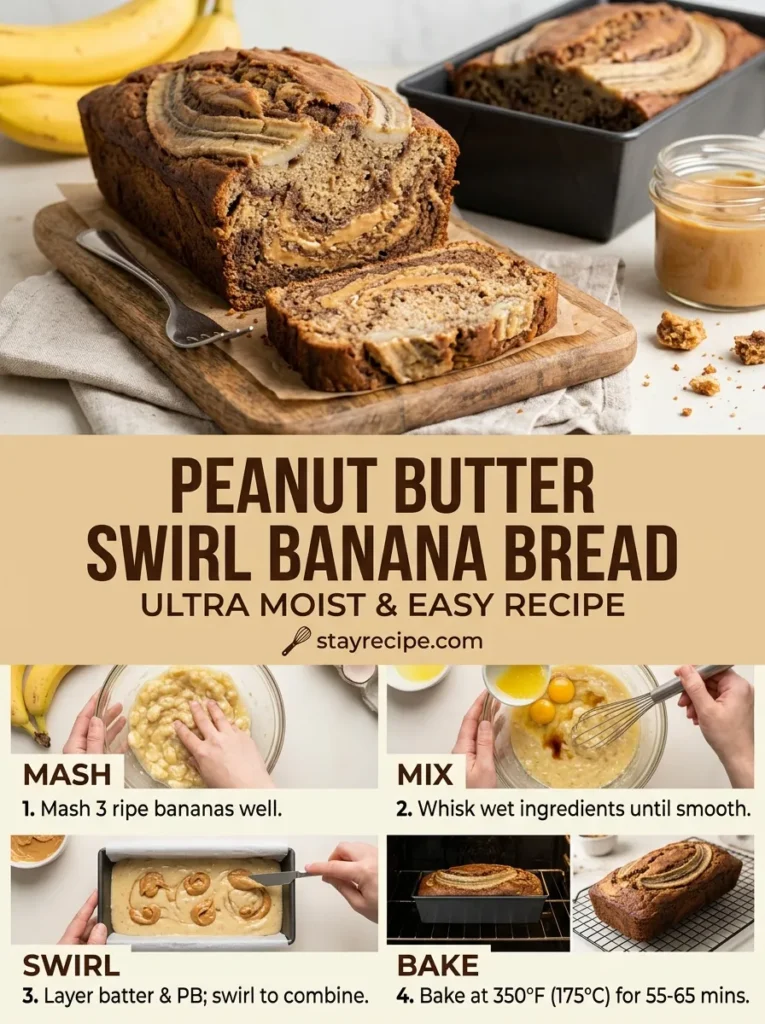 Peanut Butter Swirl Banana Bread
