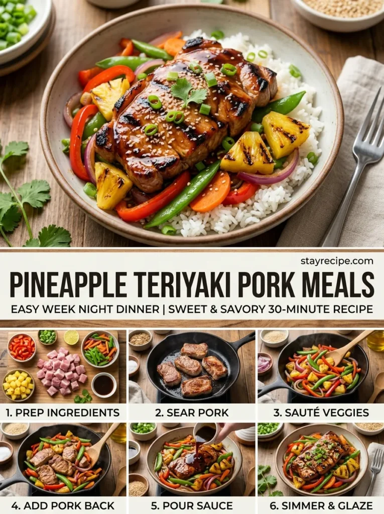 Pineapple Teriyaki Pork Meals Summer Crockpot Meals