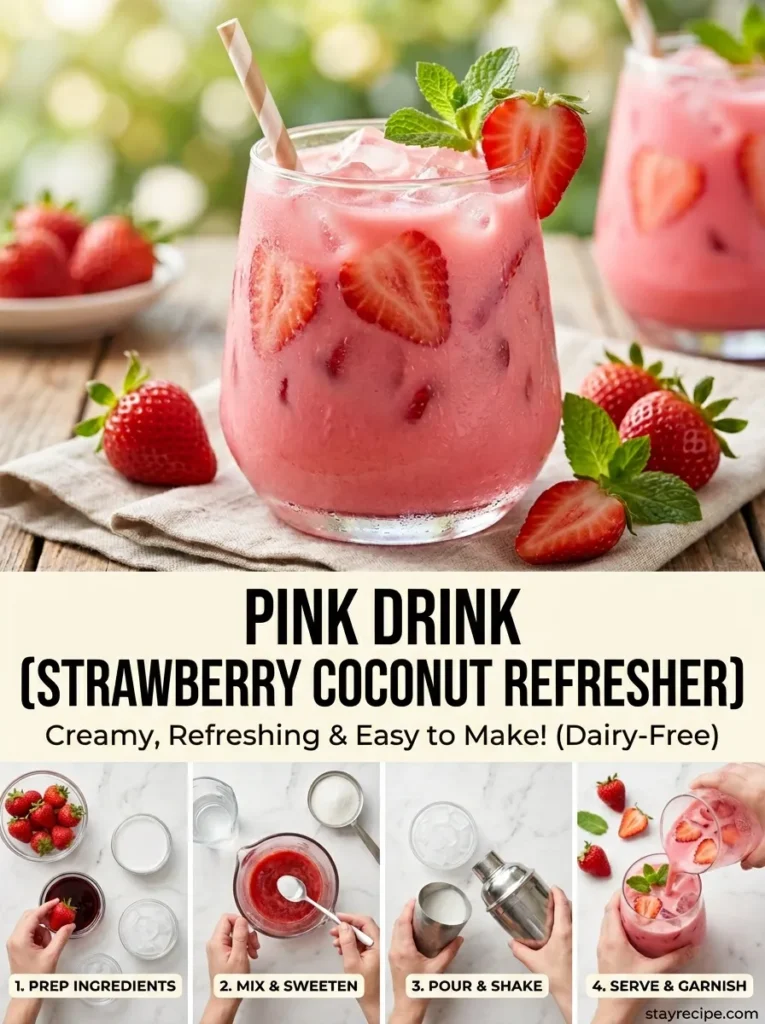 Pink Drink Strawberry Coconut Refresher