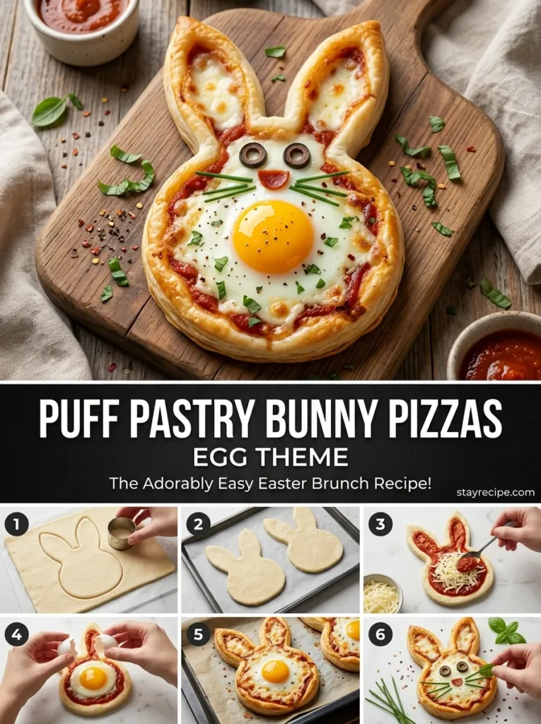 Puff Pastry Bunny Pizzas Egg Theme