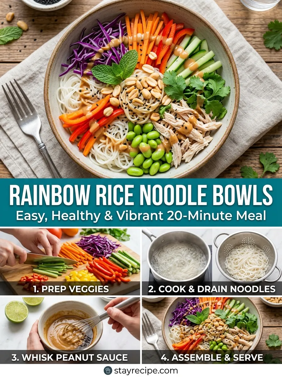 Rainbow Rice Noodle Bowls Summer Meals