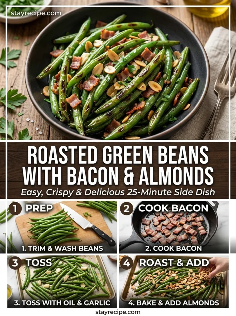 Roasted Green Beans With Bacon Almonds