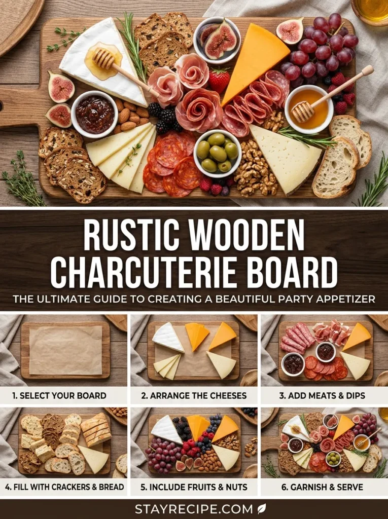 Rustic Wooden Charcuterie Board