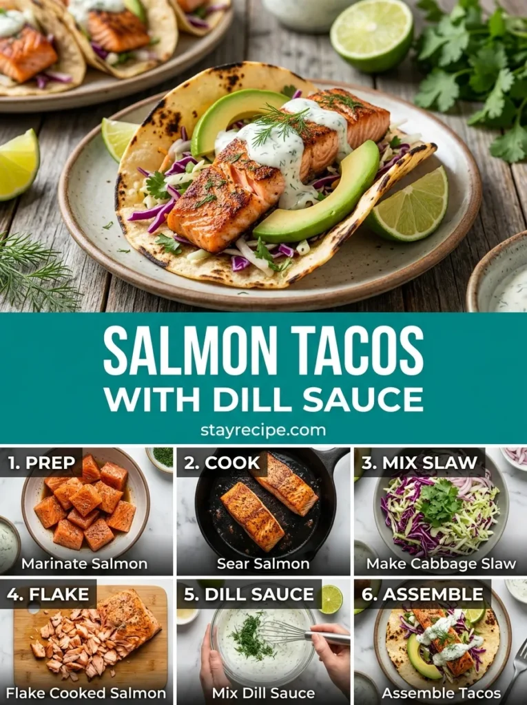 Salmon Tacos With Dill Sauce