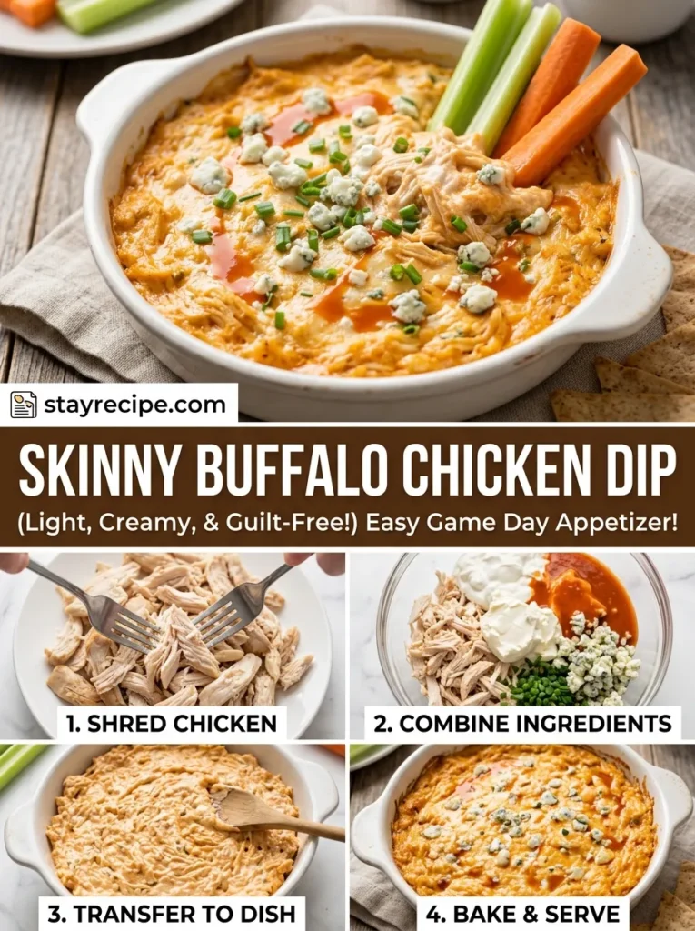 Skinny Buffalo Chicken Dip Light Version