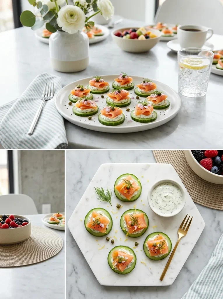 Smoked Salmon Cucumber Bites Spring Brunch