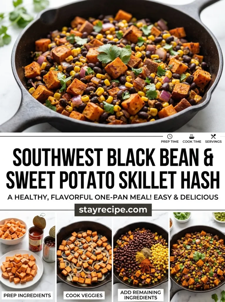 Southwest Black Bean Sweet Potato Skillet Hash