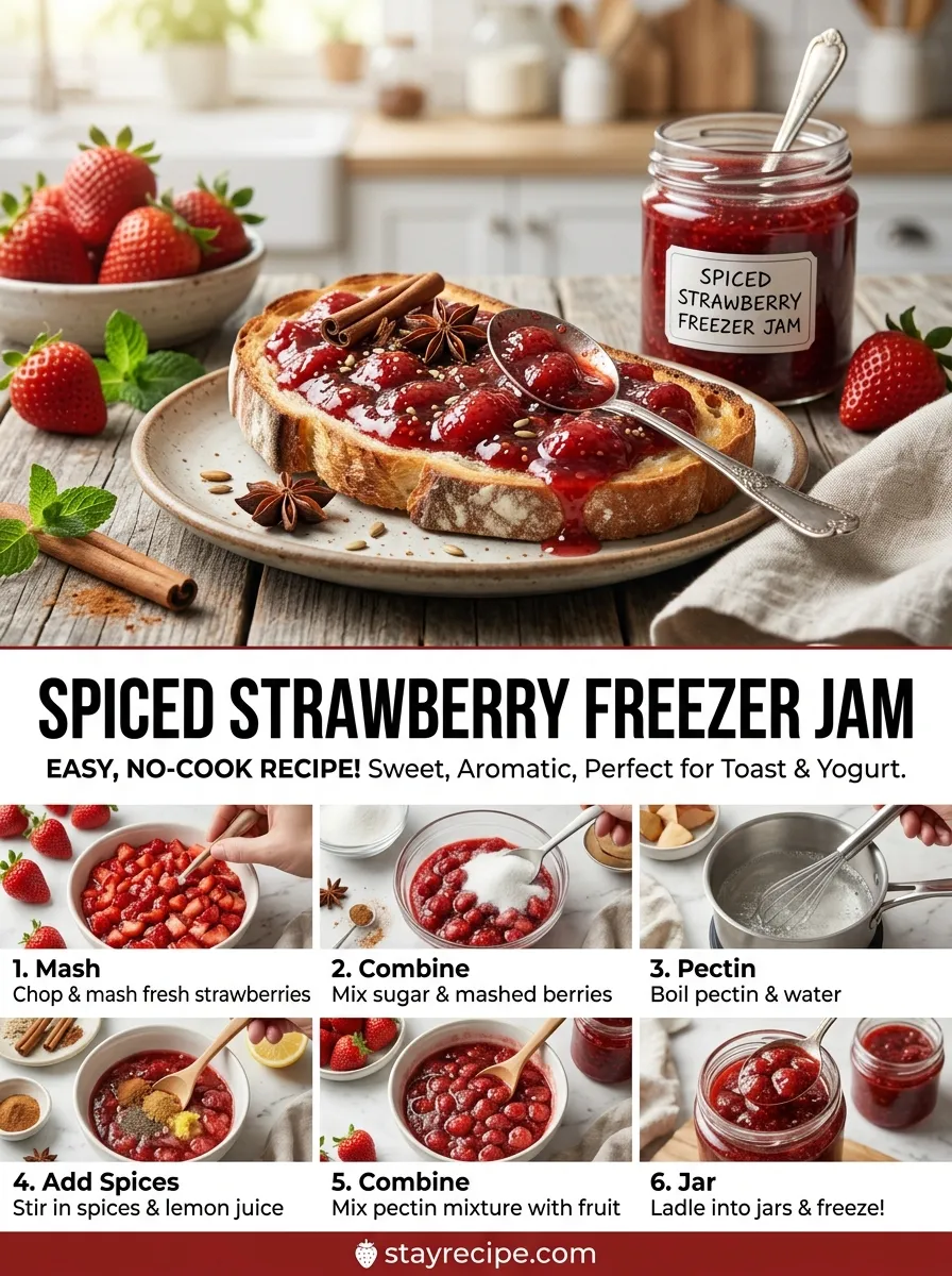 Spiced Strawberry Freezer Jam Jam
