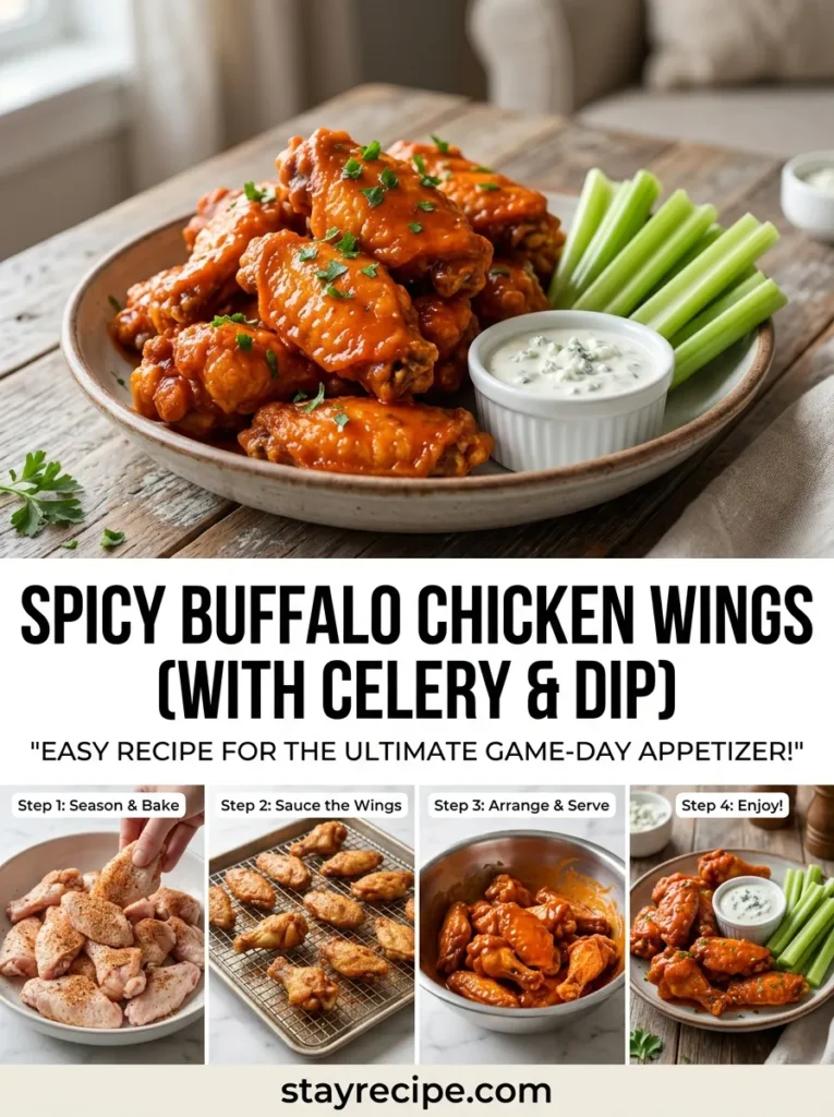 Spicy Buffalo Chicken Wings With Celery Dip