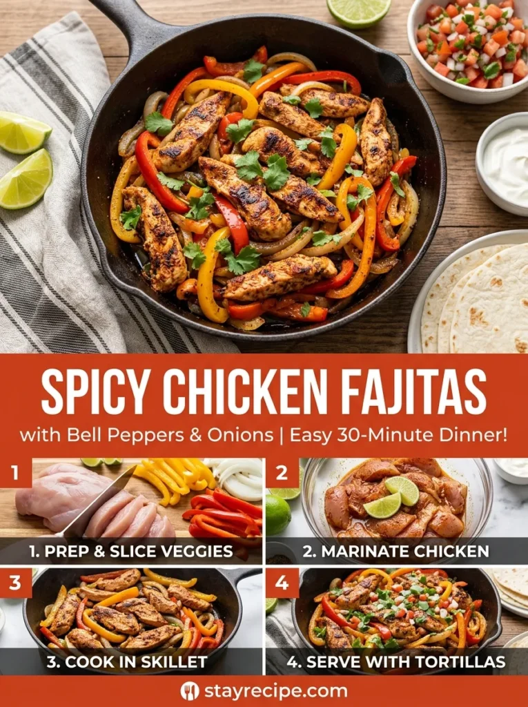 Spicy Chicken Fajitas With Bell Peppers