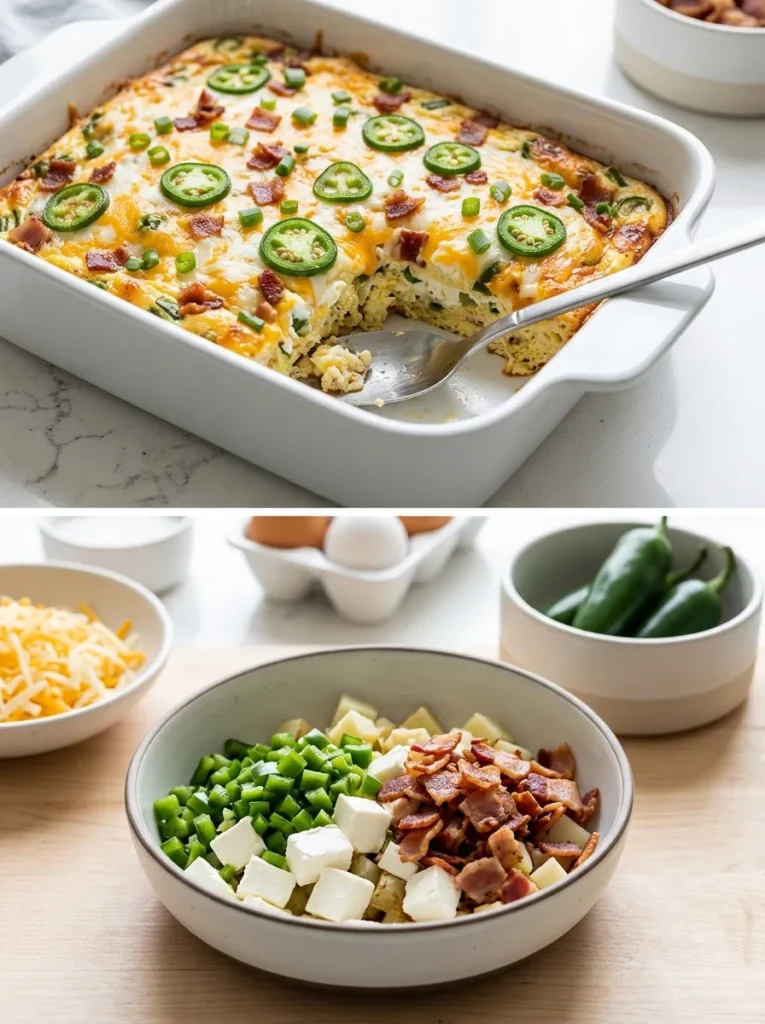 Spicy Jalapeno Popper Casserole Breakfast Casserole