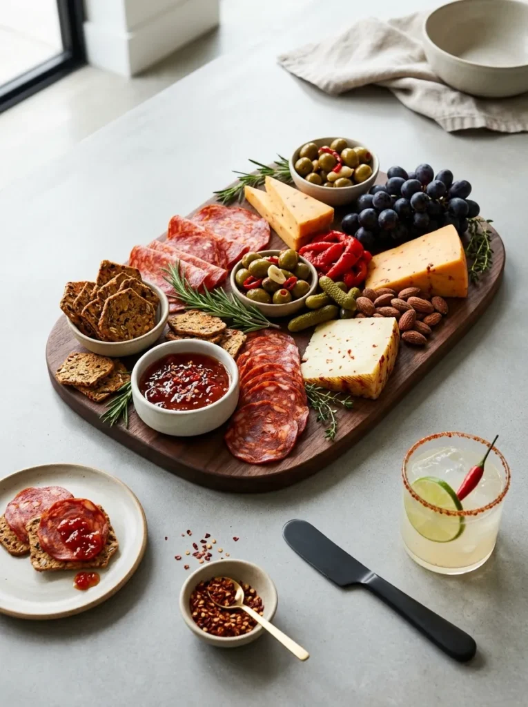 Spicy Kick Bold Flavors Charcuterie Board