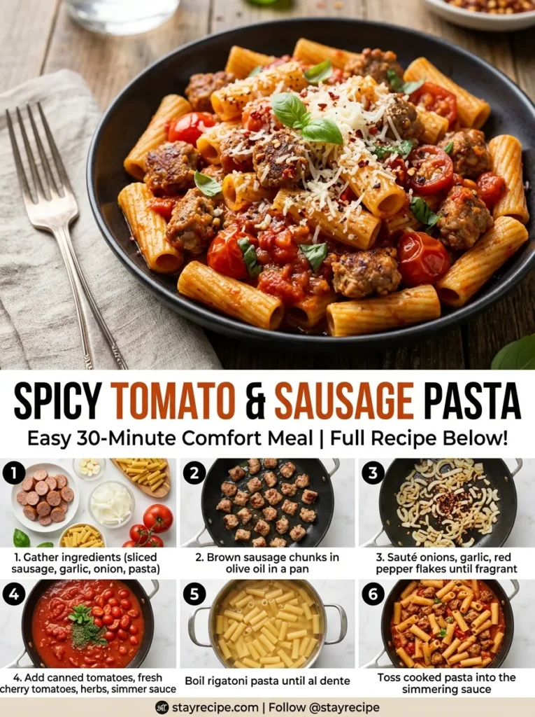Spicy Tomato Sausage Pasta