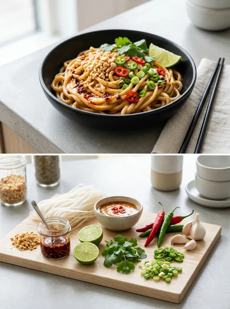 Spicy Vegan Peanut Noodle Feast