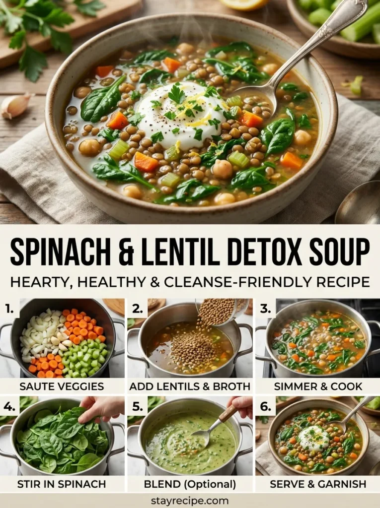 Spinach Lentil Detox Soup