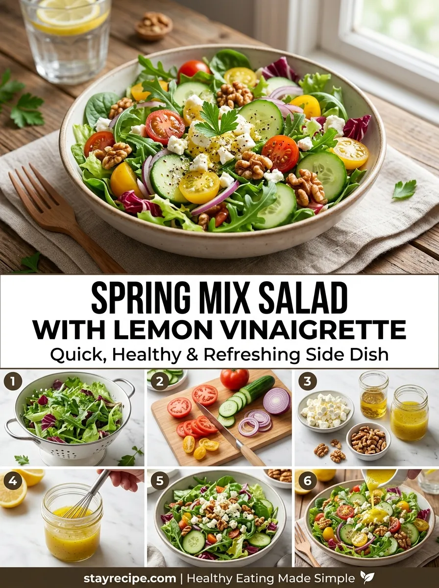 Spring Mix Salad With Lemon Vinaigrette Cucumber Salad