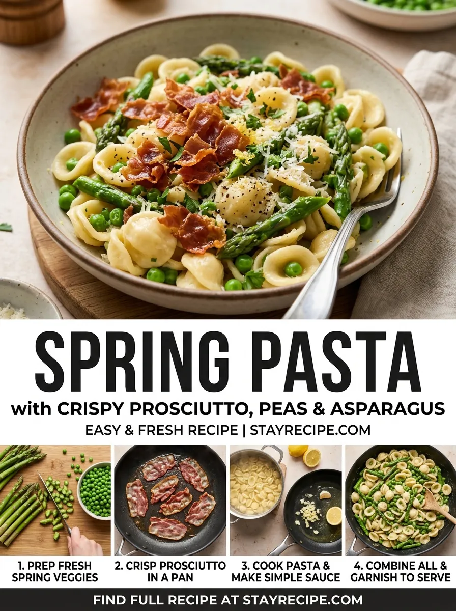 Spring Pasta Crispy Prosciutto