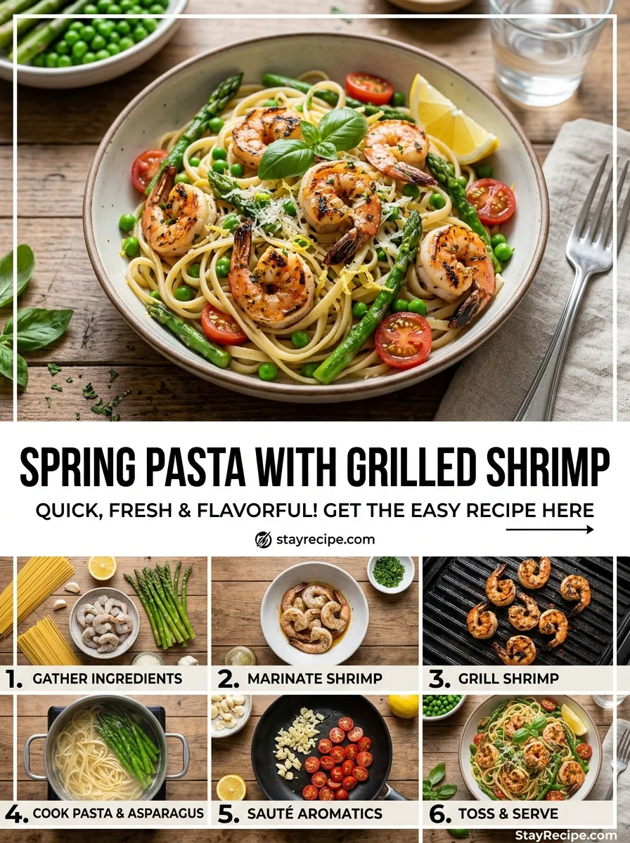 Spring Pasta Grilled Shrimp