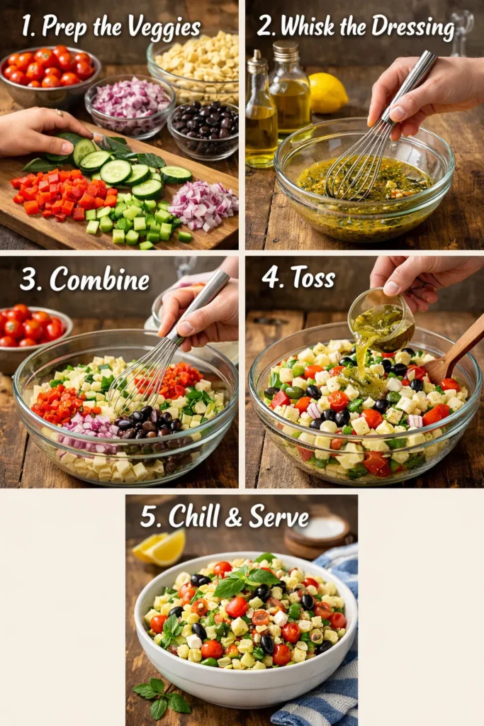 Step By Step Instructions Cucumber Tomato Onion Salad
