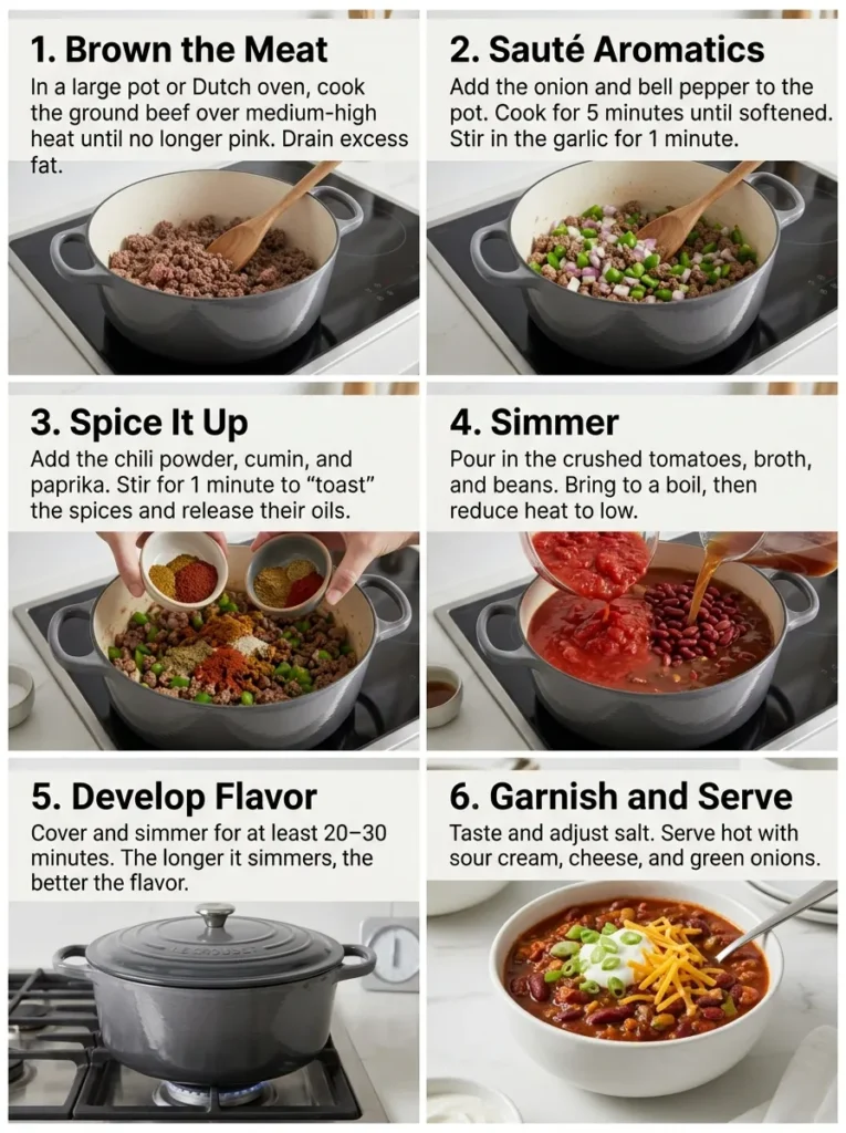 Step By Step Instructions Chili Recipe