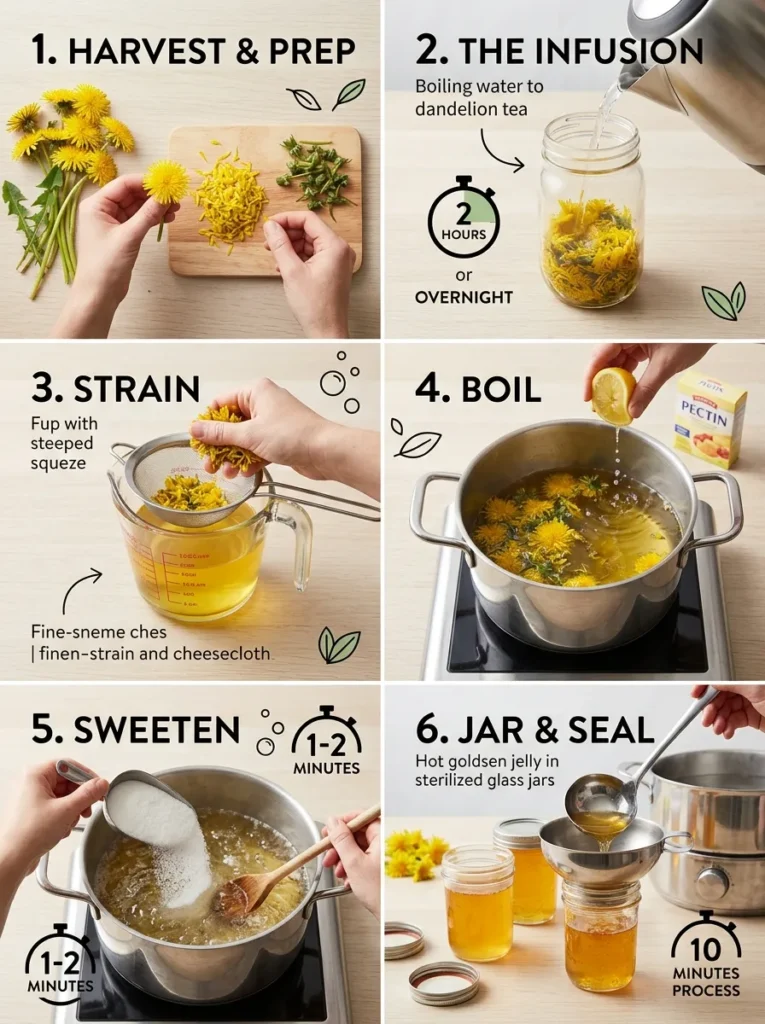 Step By Step Instructions Dandelion Jelly Recipe