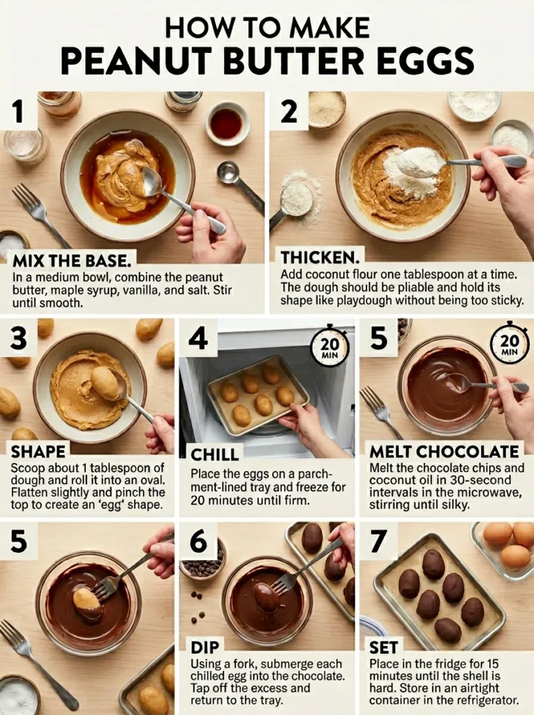 Step By Step Instructions Peanut Butter Easter Eggs peanut butter easter eggs