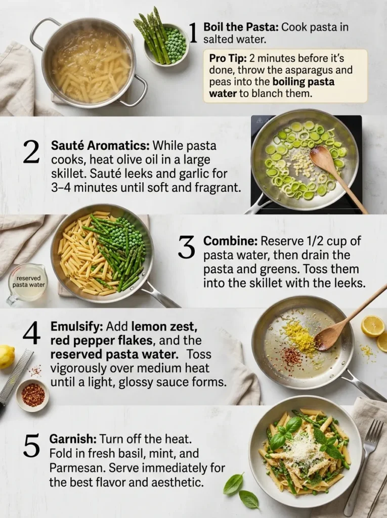 Step By Step Instructions Spring Pasta