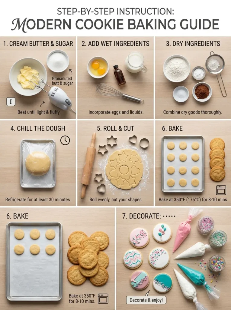 Step By Step Instruction Spring Sugar Cookies