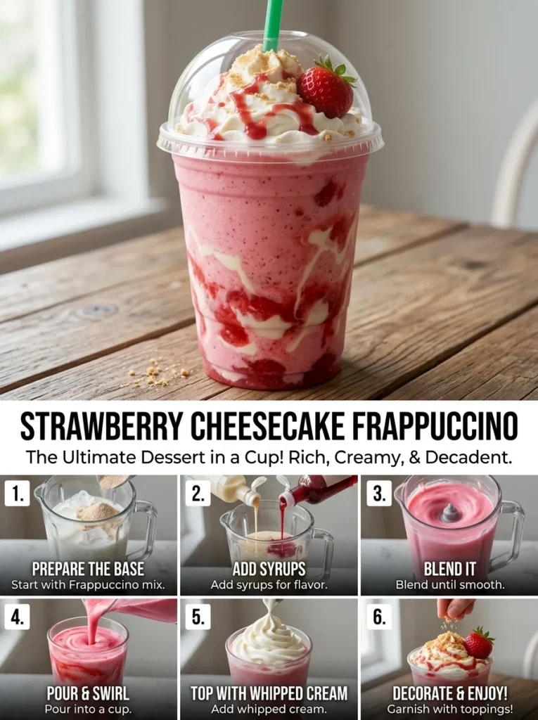 Strawberry Cheesecake Frappuccino Dessert In A Cupstrawberry Cheesecake Frappuccino Dessert In A Cup