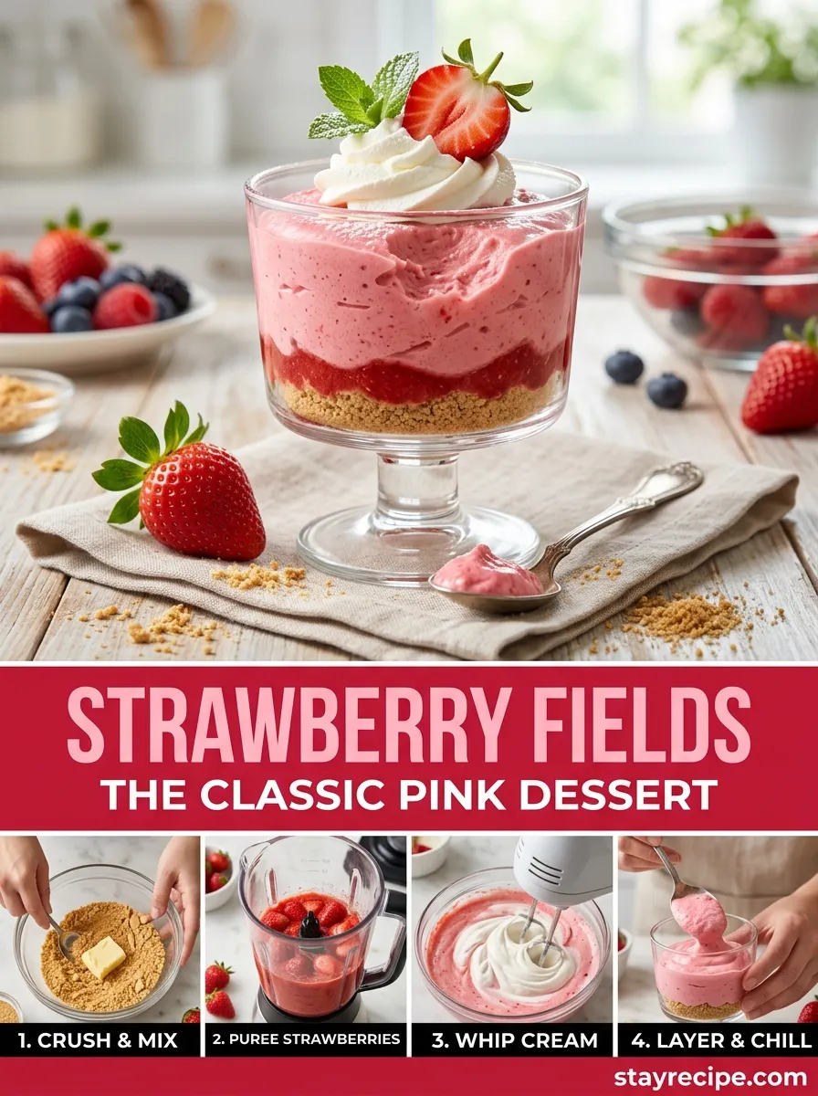 Strawberry Fields Easter Bunny Poke Cake