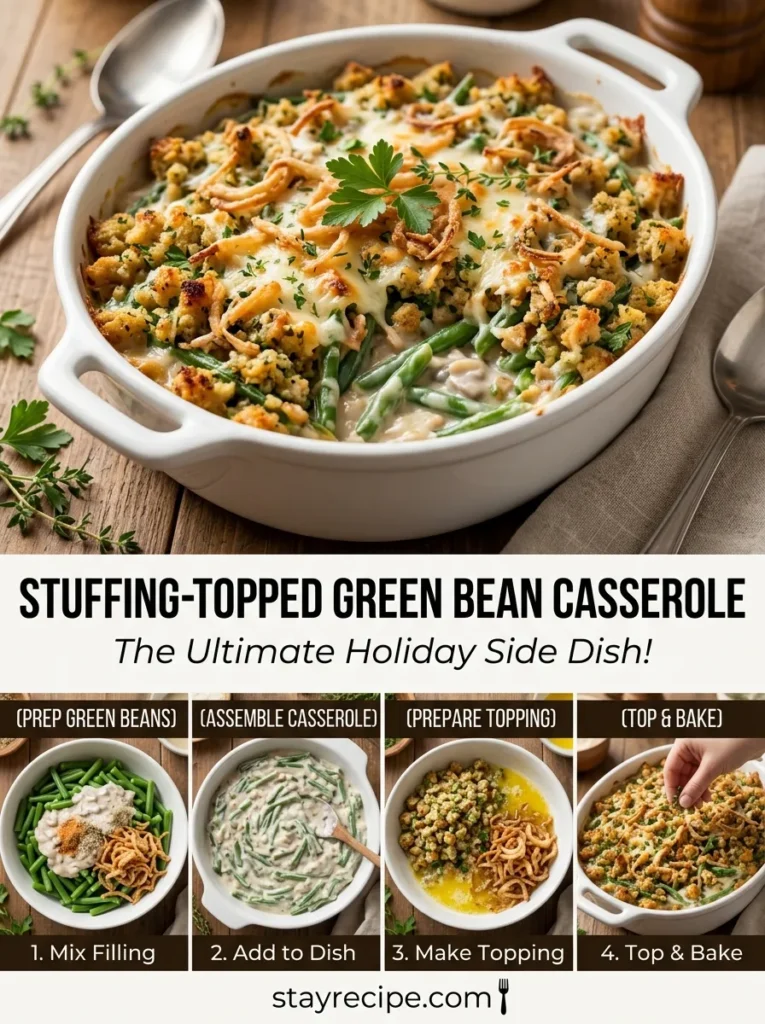 Stuffing Topped Green Bean Casserole Green Bean Casserole