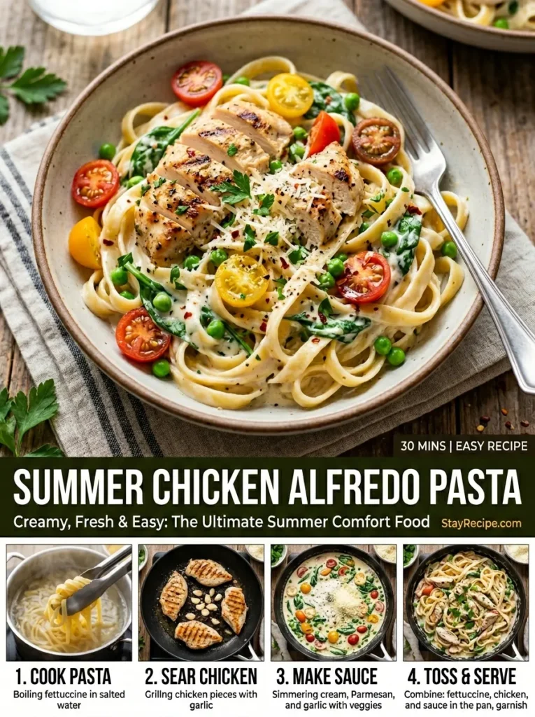 Summer Chicken Alfredo Pasta Easy Summer Dinner