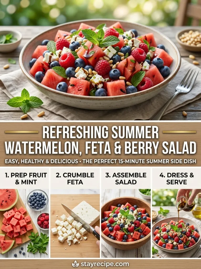 Summer Watermelon Feta Berry Salad