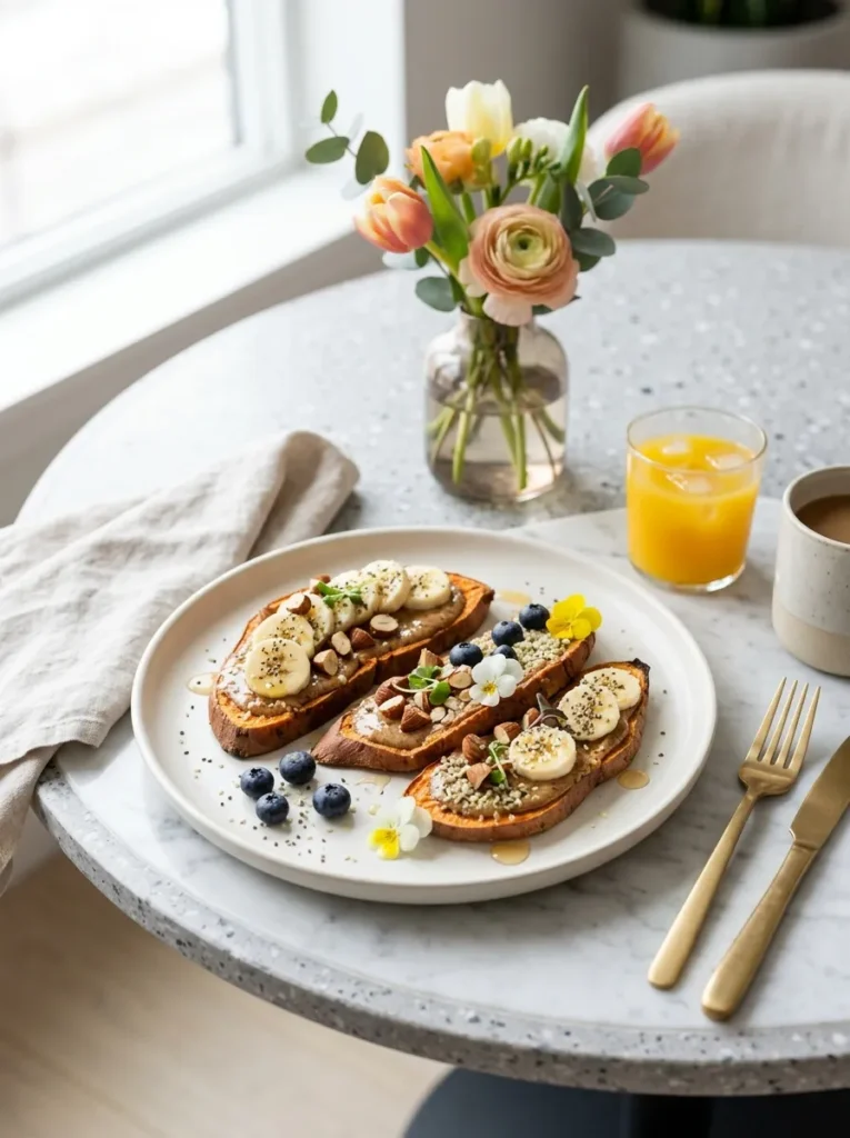 Sweet Potato Toast With Almond Butter Spring Brunch