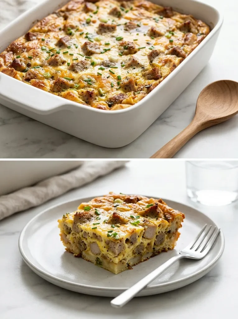 Sweet Savory Maple Turkey Breakfast Casserole