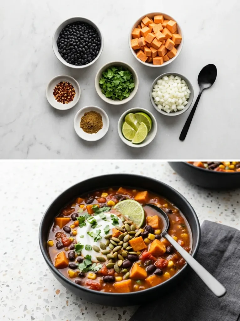 The Vegan Black Bean Sweet Potato Glow Up Soup