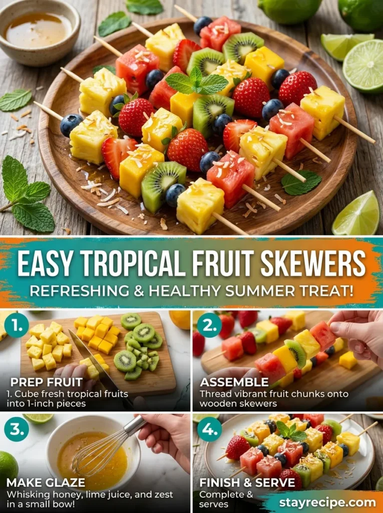 Tropical Fruit Skewers Pool Snacks