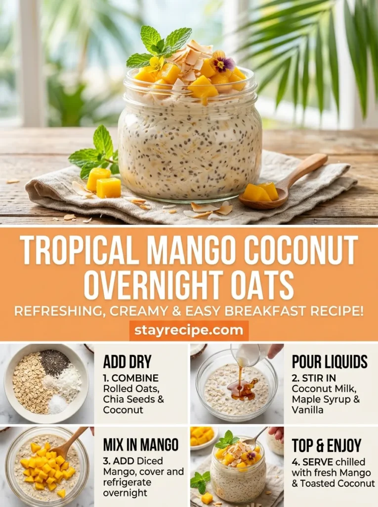 Tropical Mango Coconut Overnight Oats Oats
