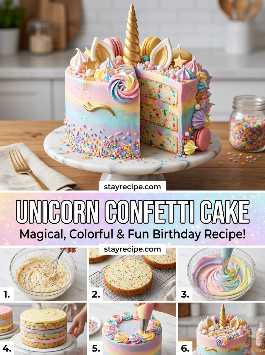 Unicorn Confetti Cake Birthday Cake