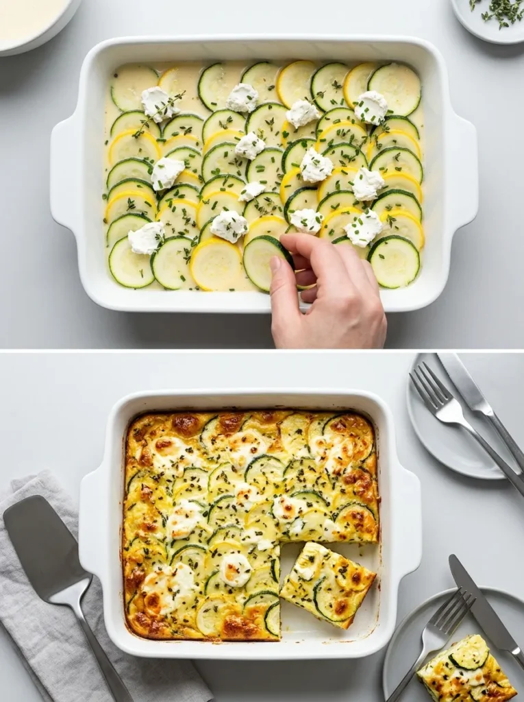 Vegetarian Zucchini Goat Cheese Breakfast Casserole