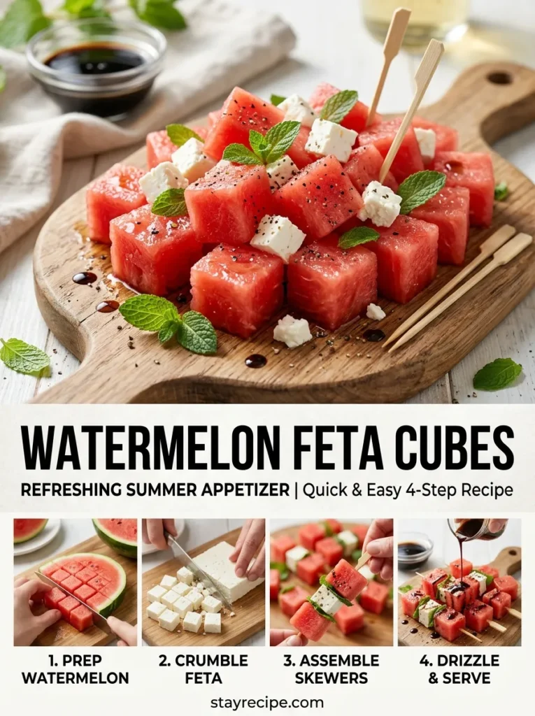 Watermelon Feta Cubes Pool Snacks