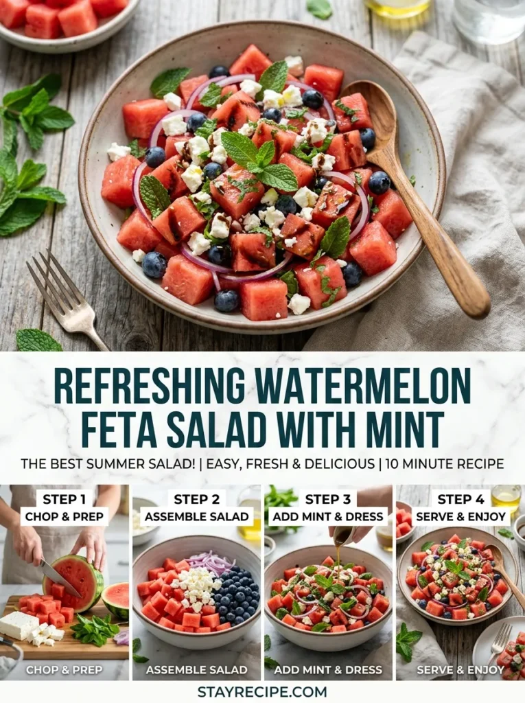 Watermelon Feta Salad With Mint Hot Weather Dinner Ideas