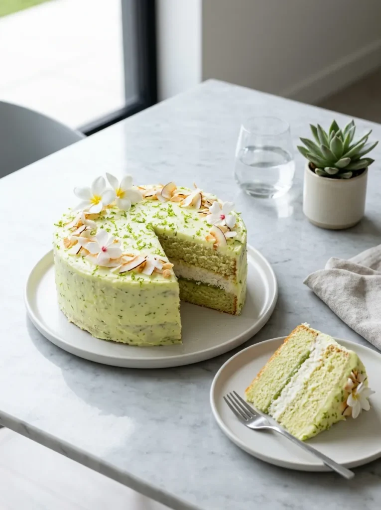 Zesty Lime Coconut Tropical Cake