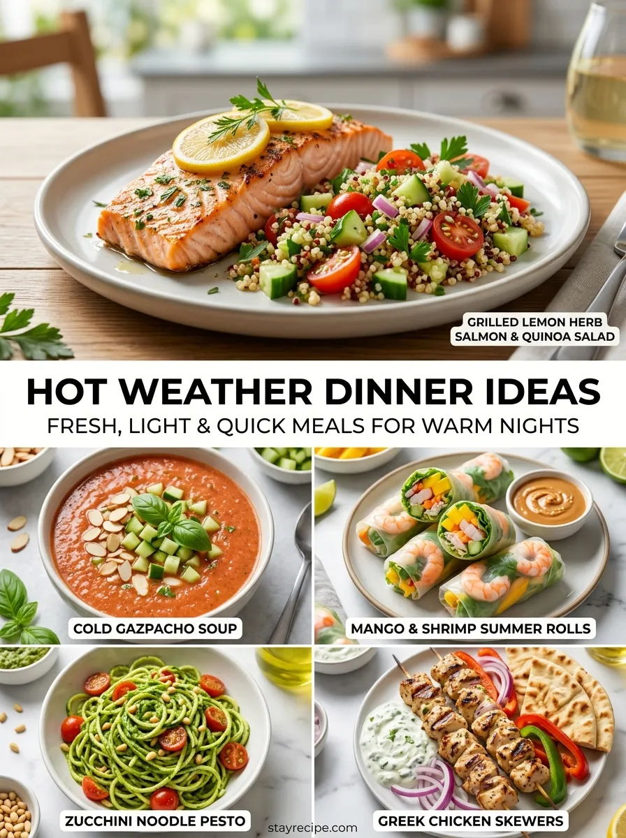 Best 10 Hot Weather Dinner Ideas: Healthy & Quick Step-by-Step Recipes for Summer