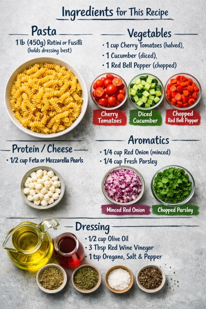 Summer Pasta Salad Ingredients For This Recipe